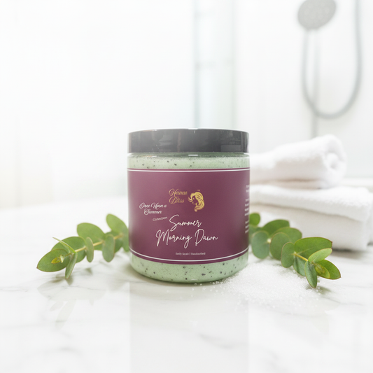 Foaming Body Scrub Summer Morning Dawn lifestyle spa setting