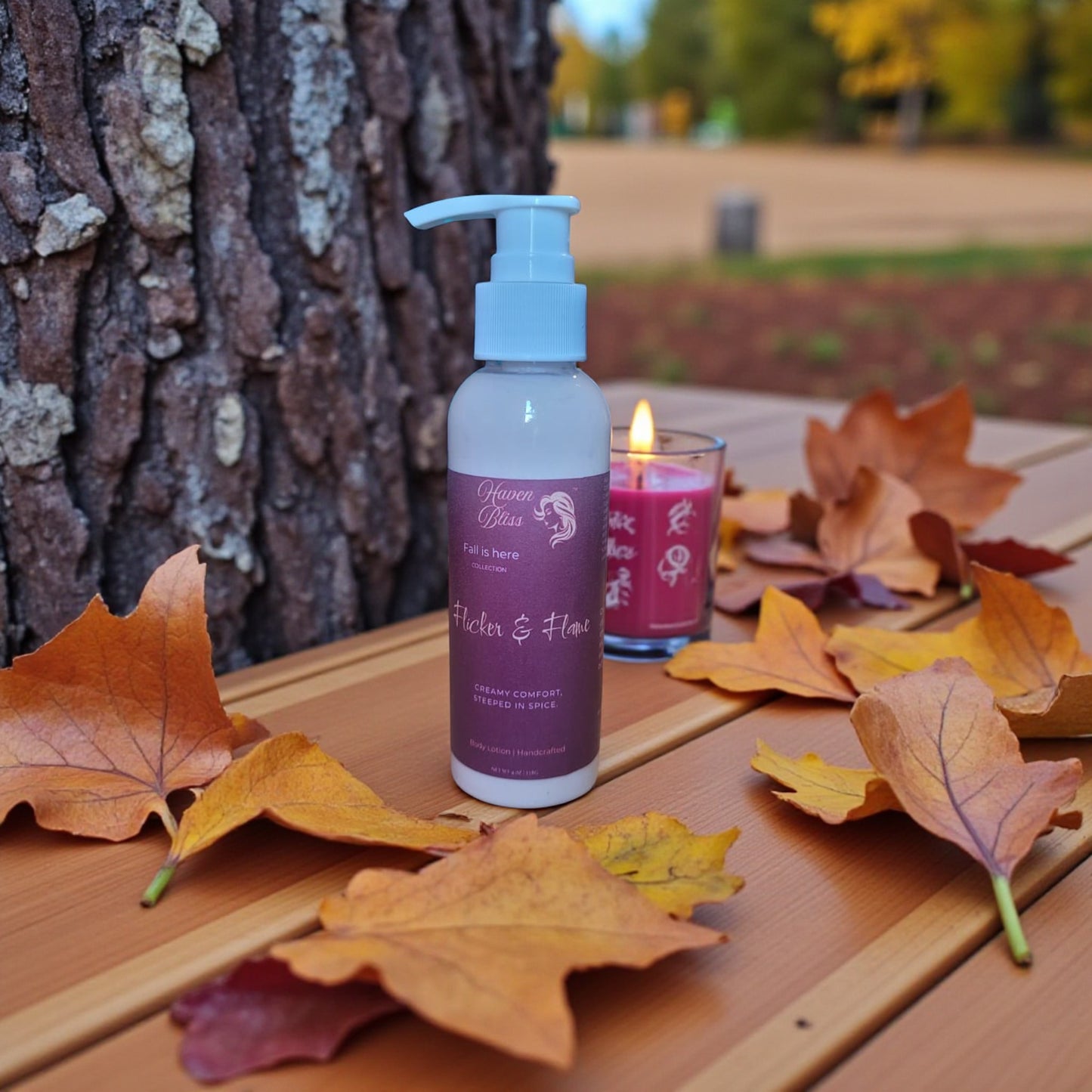 Fall Hydrating Body Lotion - Flicker & Flame | Shea, Apricot, and Squalane, 4 oz.
